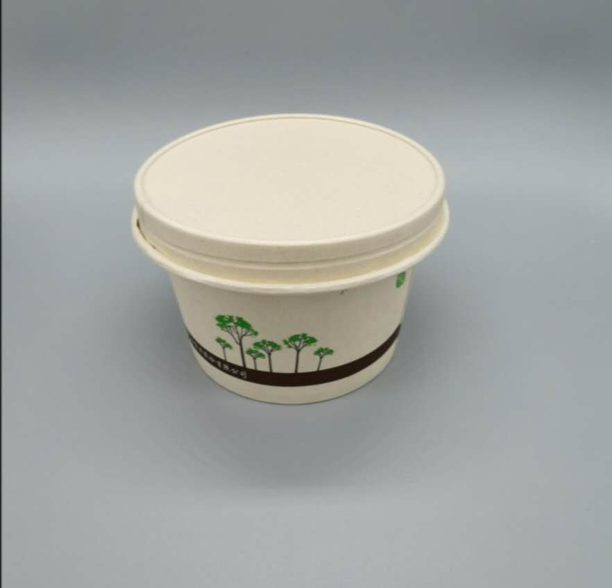 Compostable paper bowls with lids