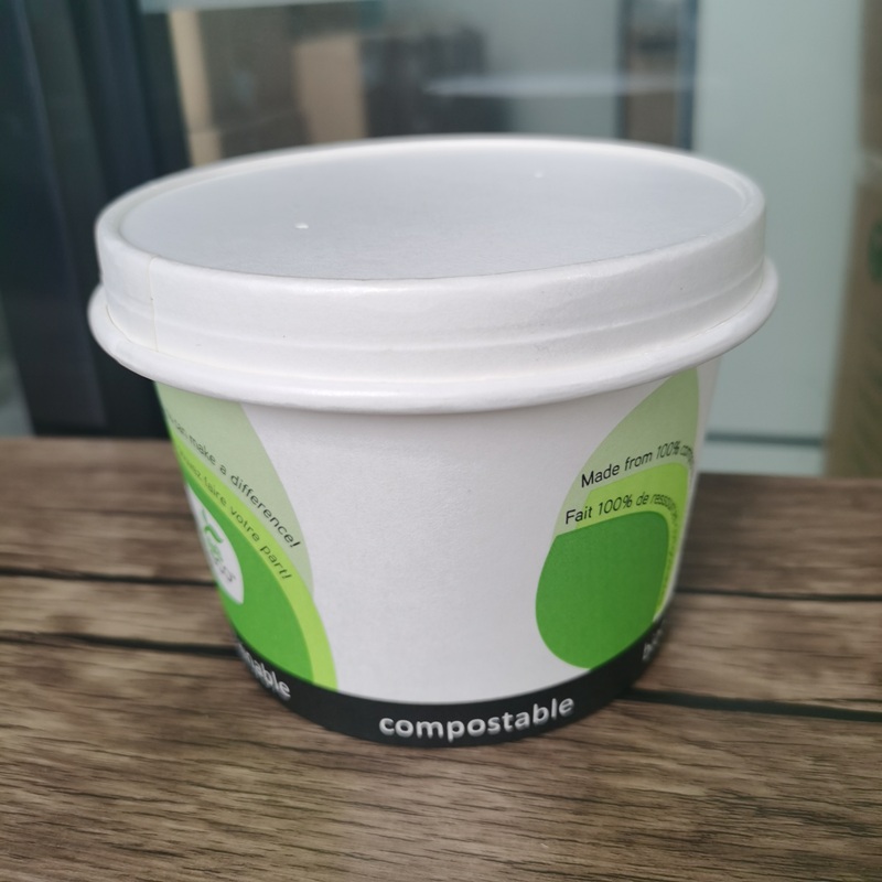 white paper ice cream cups with lids