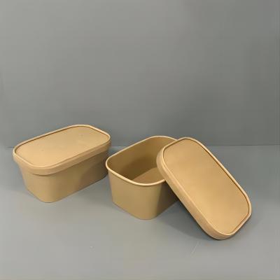 환경 친화적인 테이크아웃 식품 포장 용기 직사각형 종이 그릇
    